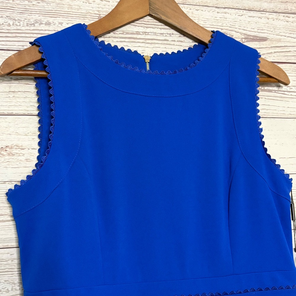 Calvin Klein Royal Blue Scalloped Fit Flare Dress CD9C19D6 NWT 8 - Picture 3 of 6